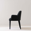 Modern Minimalist Black Velvet Upholstered Backrest Dining Armchair