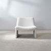 Italian Upholstered Square Soft Chair Accent Chair in White 