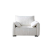 Luxury Modern White Single Sofa Upholstered Accent Armchair