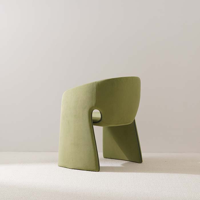 Italian Modern Green Velvet Dining Armchair 