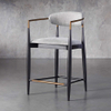 Elegant Alloy Frame Home White Metal Barstools High Chair 