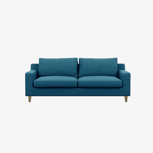 Living Room Furniture Blue Fabric Sofa Armchair Wood Legs Sofa