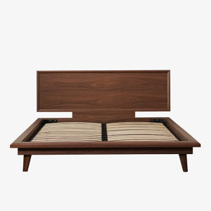 Modern Luxury Walnut Platform Bed 