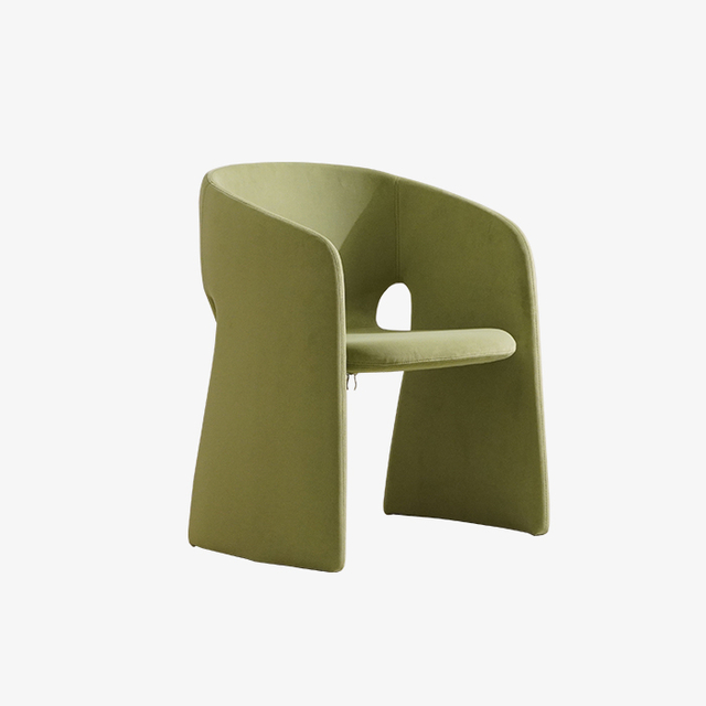 Italian Modern Green Velvet Dining Armchair 