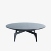 Midcentury Modern Black Marble Round Coffee Table For Living Room