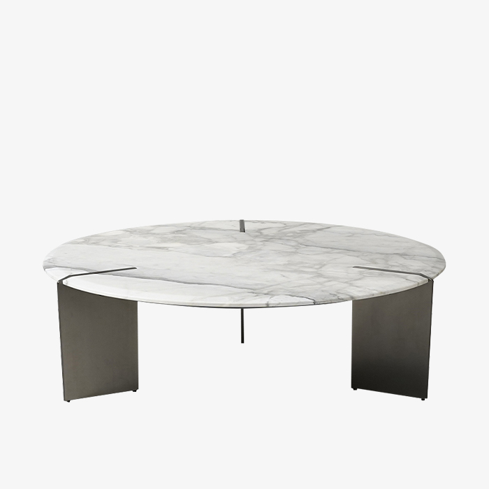 White Round Marble Coffee Table Modern Indoor Outdoor Furniture Sets