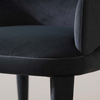 Modern Minimalist Black Velvet Upholstered Backrest Dining Armchair