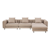 Modern L Shape Sectional Sofa Upholstered Living Room Couch with Metal Legs