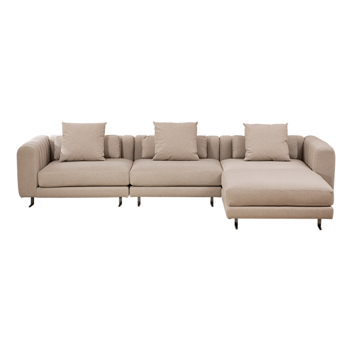 Modern L Shape Sectional Sofa Upholstered Living Room Couch with Metal Legs