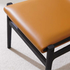 Contemporary Light Brown Leather Upholstered Dining Side Chair