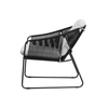 Modern Waterproof Black Metal Weave Lounge Chair Cushion Removable