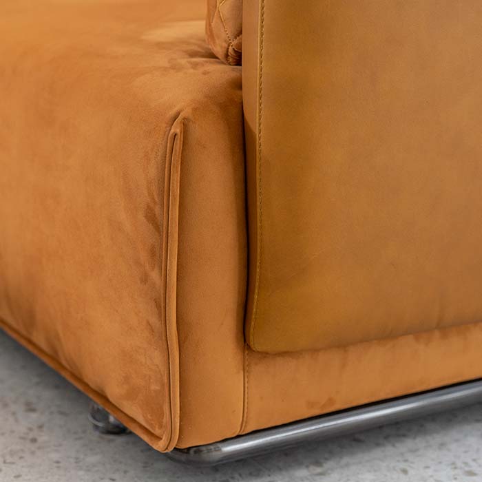 Modern Orange 5-6 Seaters Large Curved Sectional Sofa Cornor Sofa