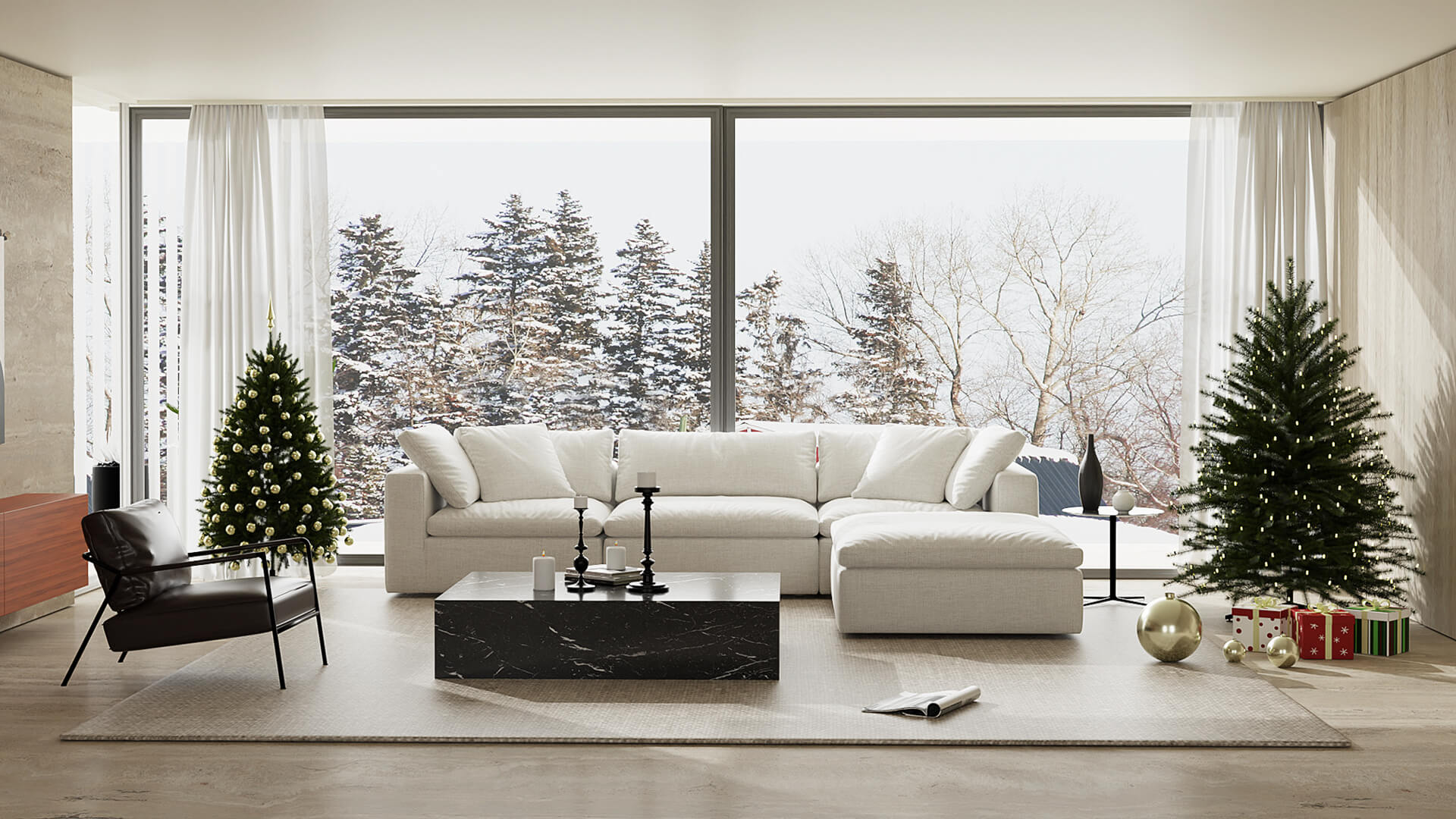 Elevate Your Christmas Home: A Stylish Fusion of Comfort and Elegance in the Living Room and Dining Room