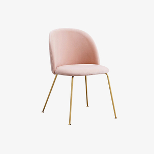 KD Living Room Pink Upholstered Velvet Dining Chair