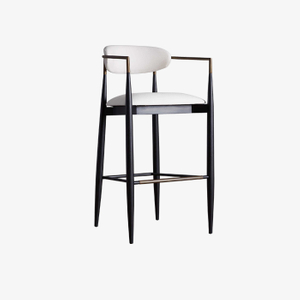 Elegant Alloy Frame Home White Metal Barstools High Chair 