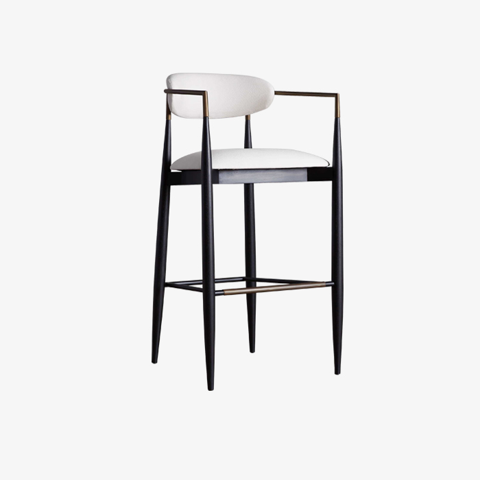 Elegant Alloy Frame Home White Metal Barstools High Chair 