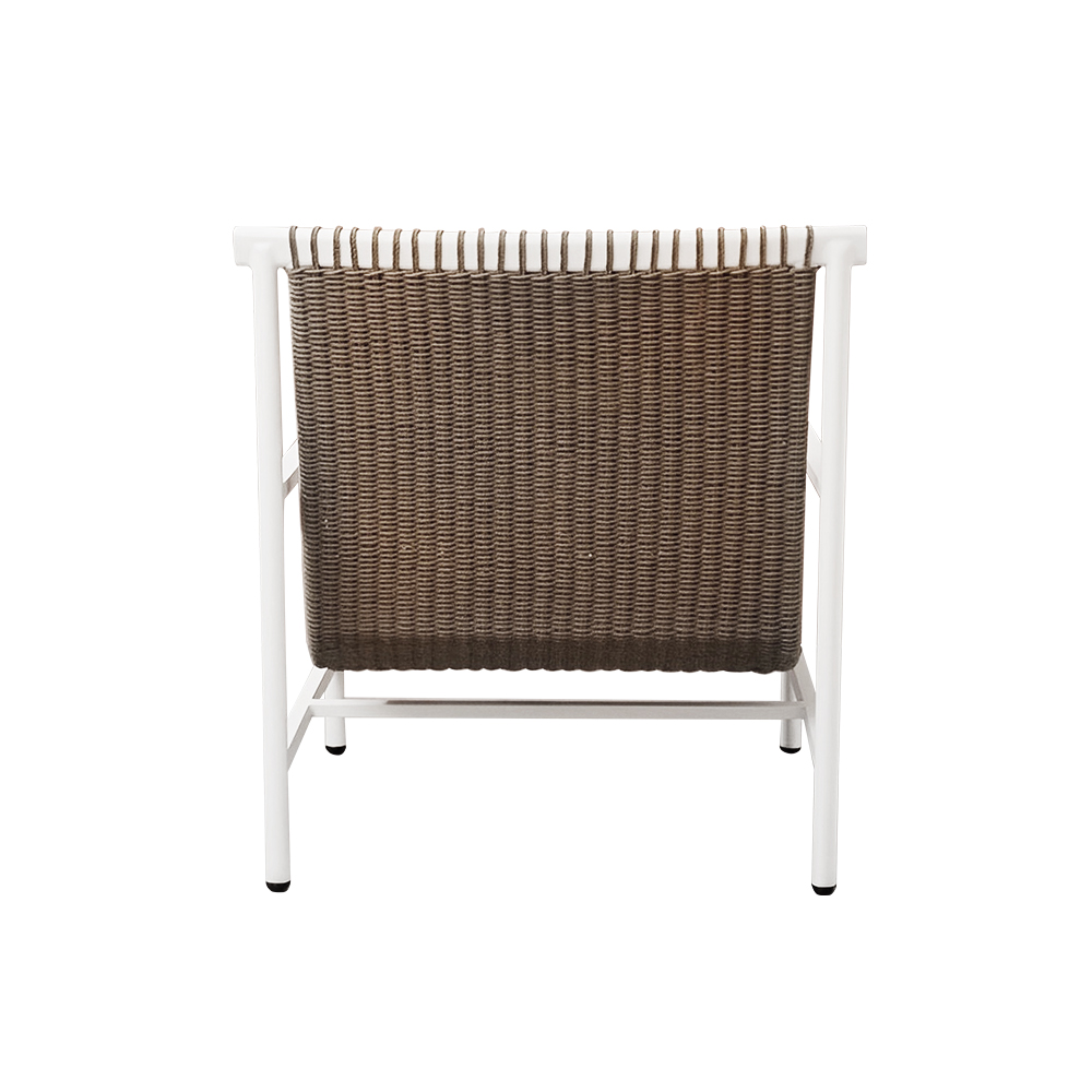 Minimalist Furniture Outdoor Metal Woven Lounge Chair White