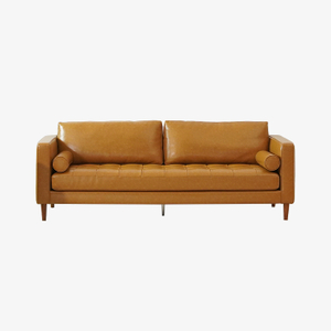 Italian Design Leather Brown 3 Seater Leather Sofa For House Lobby Executive Reception