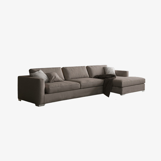 Italian Design Living Room Home Grey Fabric Chaise Sofa