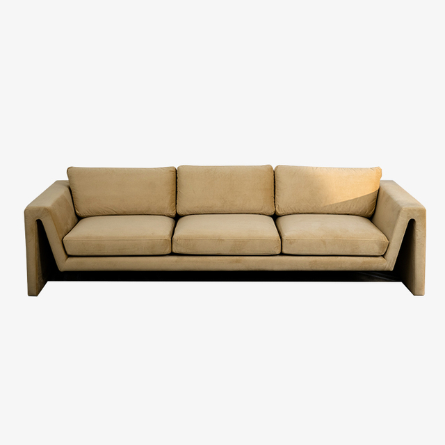 Italian Contemporary Design Three Seater Velvet Upholstered Sofa for Living Room