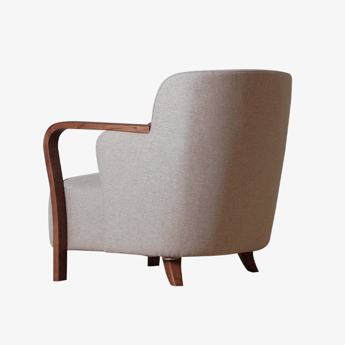 Modern Walnut Wood Accent Armchair 