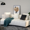 Modern White Piano Keys Design Three-seater Upholstered Sofa Couch