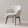 Modern White Upholstered Dining Armchair for Dining Room