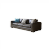 Upholstered 3 Seater Black Leather Sofa