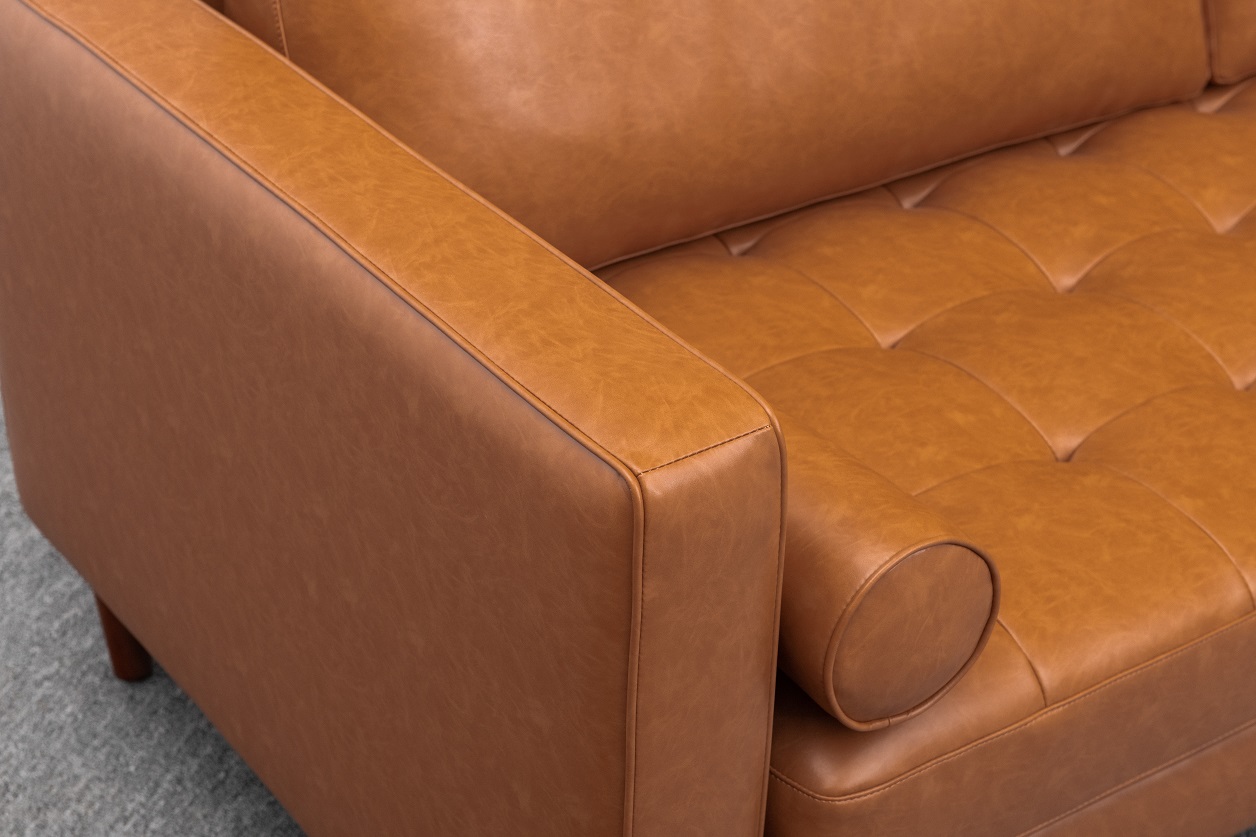 Italian Design Leather Brown 3 Seater Leather Sofa For House Lobby Executive Reception