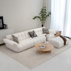 Modern White Sectional Sofa Set with Ruched Upholstery