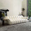 Modern White Sectional Sofa Set with Ruched Upholstery