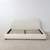 Minimalism White Ear Shape King Size Bed Frame with Headboard