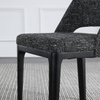 Modern Restaurant Fabric Black Steel Metal Dining Chair