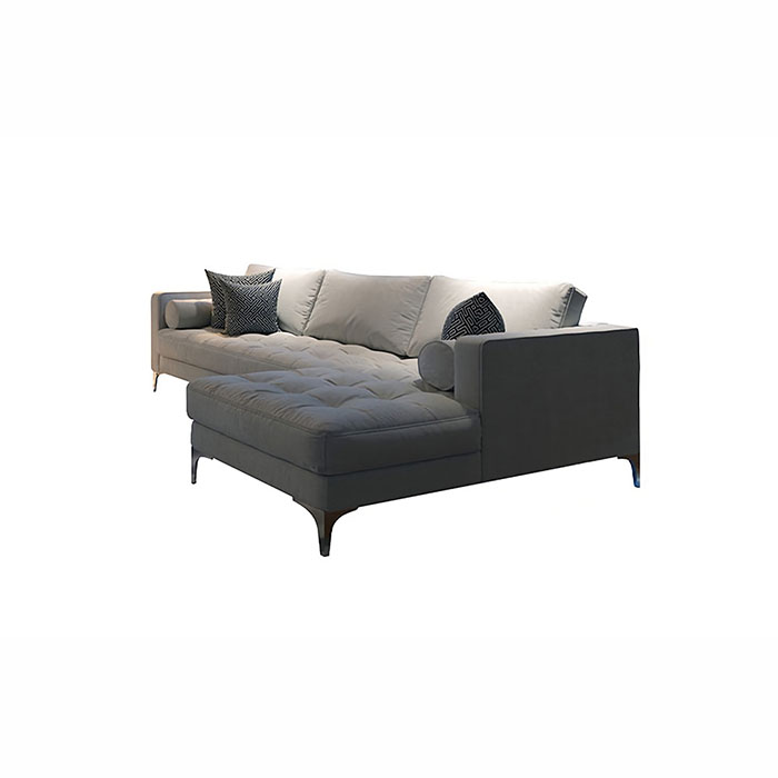 Living Room Grey Corner Sofa with Chaise