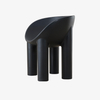 Modern Roly Poly Armchair in Black with Elephant Leg