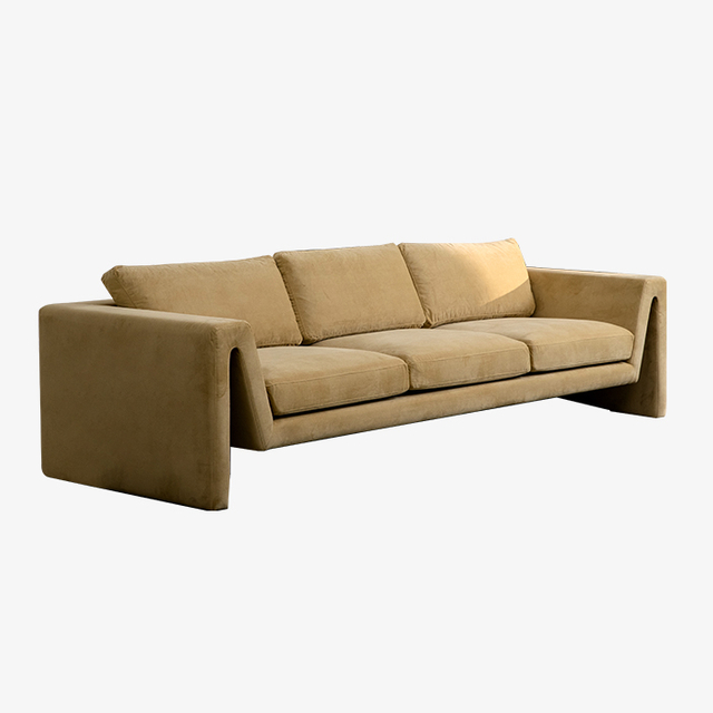 Italian Contemporary Design Three Seater Velvet Upholstered Sofa for Living Room