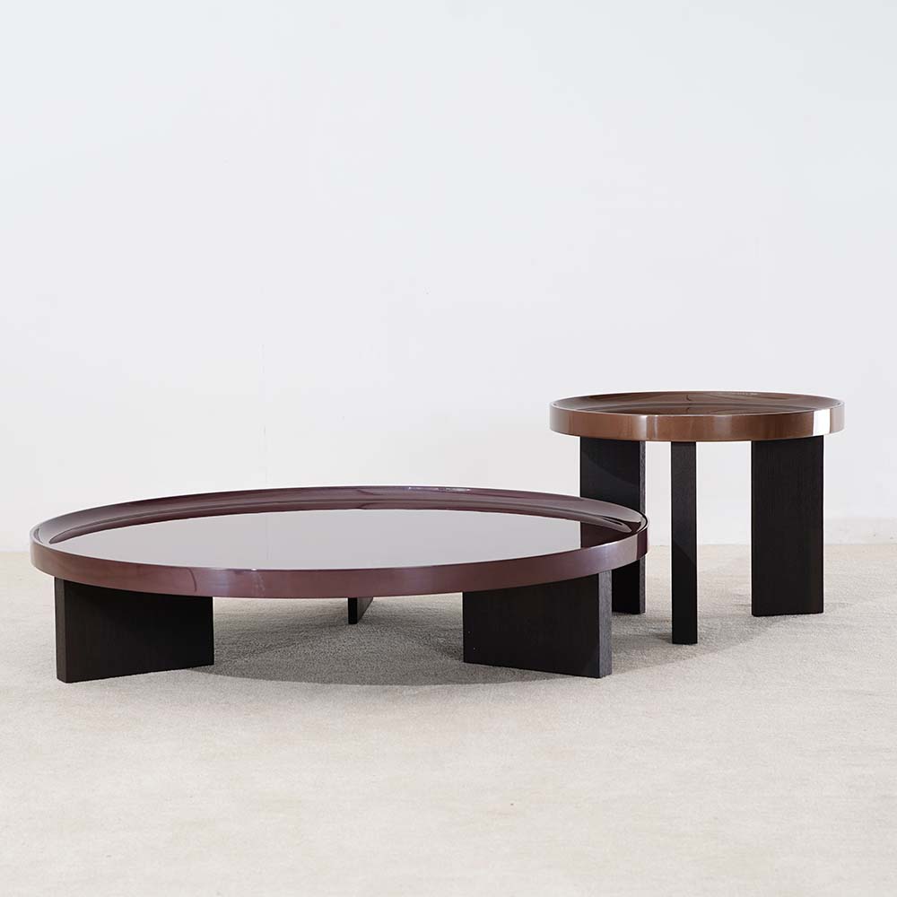 Modern Contemporary Round Coffee Table Set for Living Room