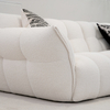 Modern White Sectional Sofa Set with Ruched Upholstery