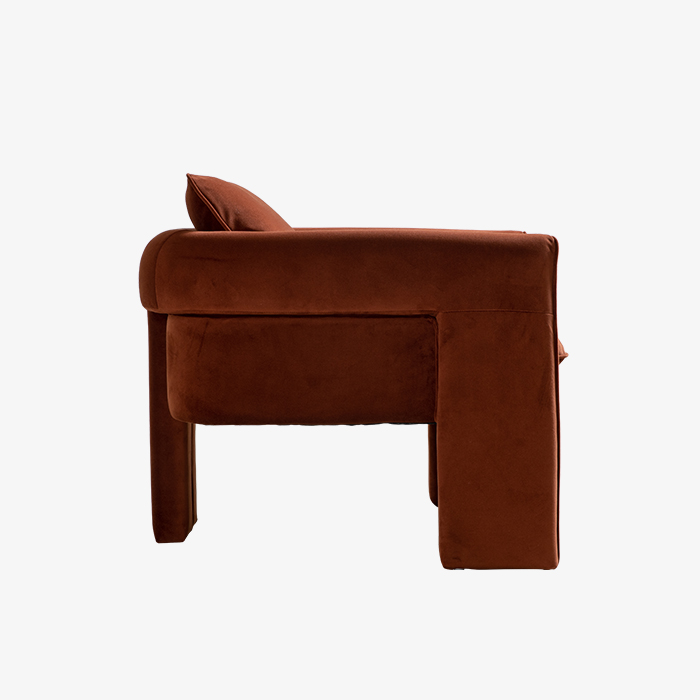 Modern Velvet Upholstered Accent Armchair 