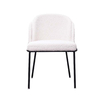 Boucle Dining Chair Hotel Banquet Upholstered Chair White Fabric Dining Room Cream Teddy Velvet Fabric Dining Chair