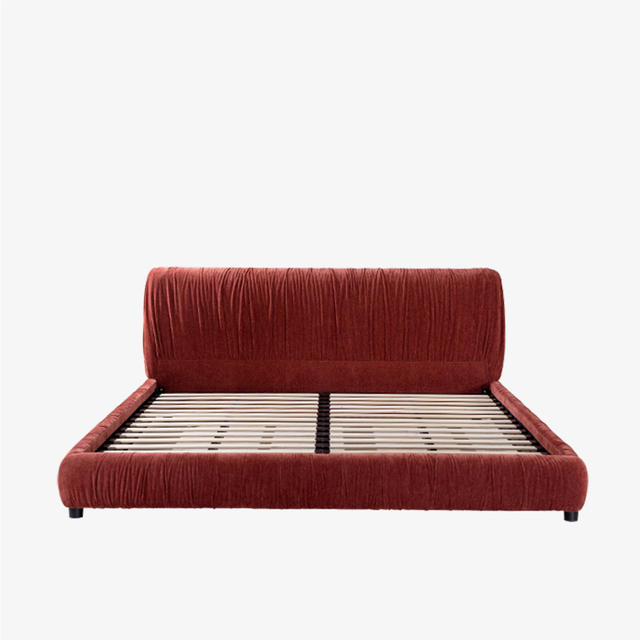 Modern Velvet King Bed Frame Upholstered Platform Bed