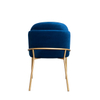 Italian Blue Velvet Dining Chair Modern Dining Room Furniture Iron Metal Nordic Home Framework Upholstered Dining Chair