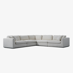 Minimalist Grey Modular Upholstered Sofa for Living Room