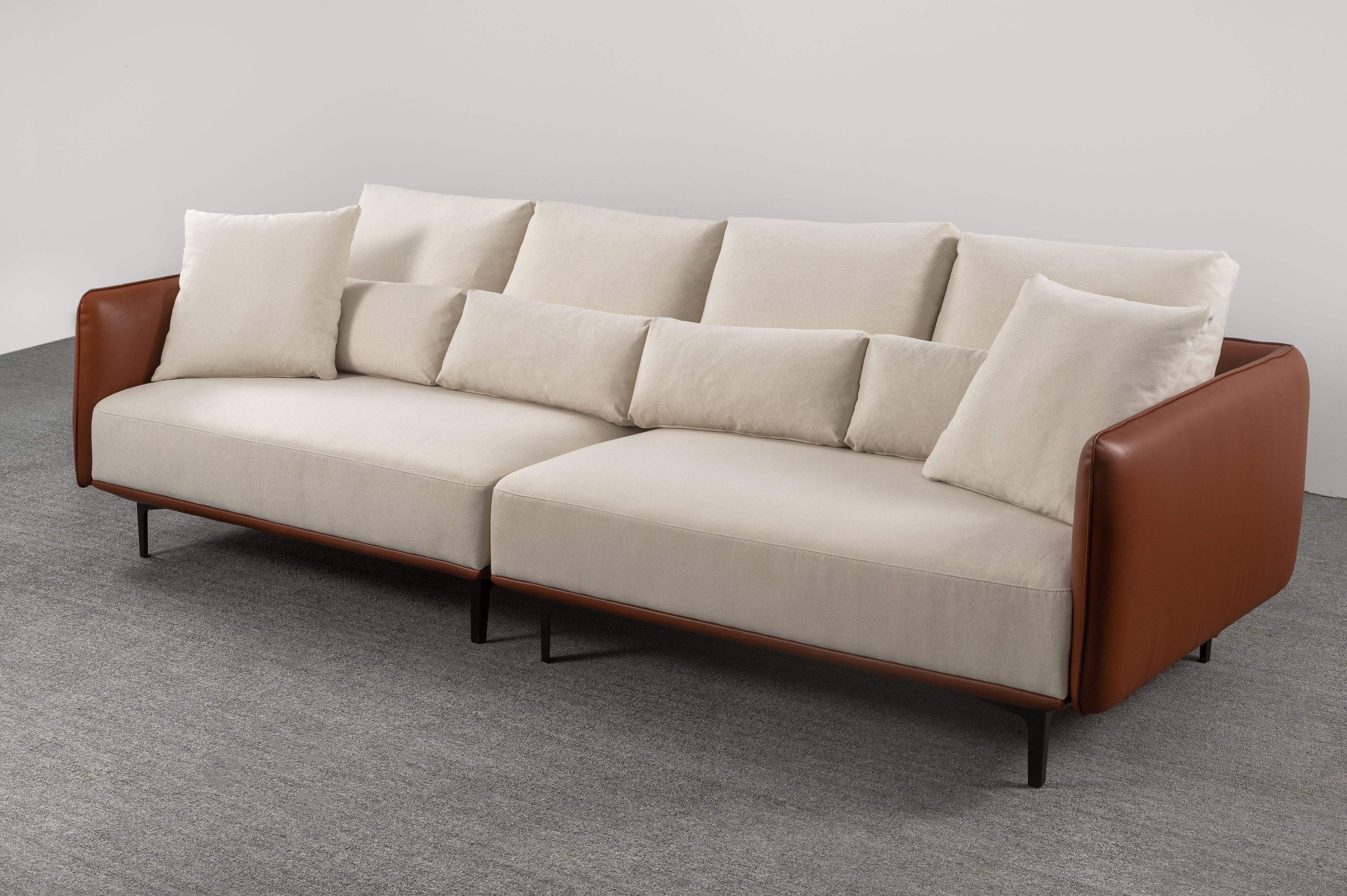 Italian Leather Sofa Brown Couch