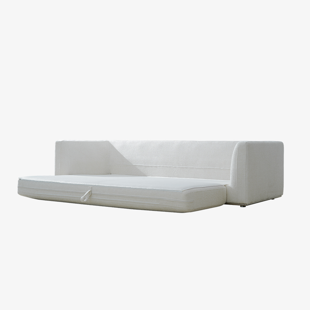 Modern White Upholstered Sleeper Sofa