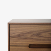 Modern Walnut Veneer MDF Drawer Nightstand with Powder-coated Metal Legs