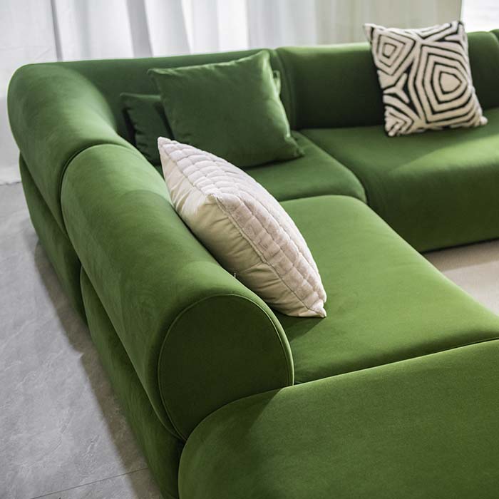 Bamboo Design Modern Living Room Modular Sofa Set with Ottoman 