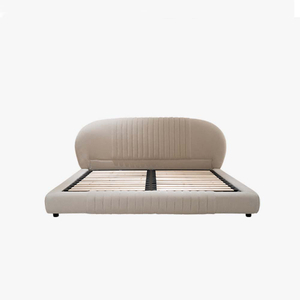 Modern Velvet Upholstered Platform Bed King Size Bed Frame