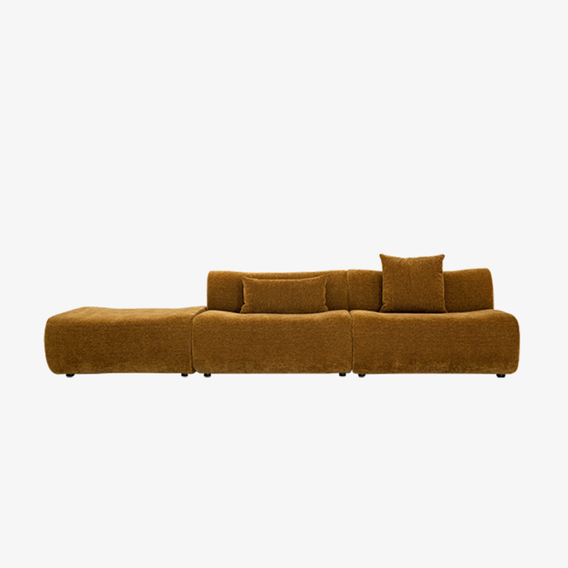 Modern Velvet Modular Sectional Sofa Low Back Upholstered L-Shaped Sofa