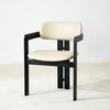 Modern Upholstered Leather Dining Armchair 